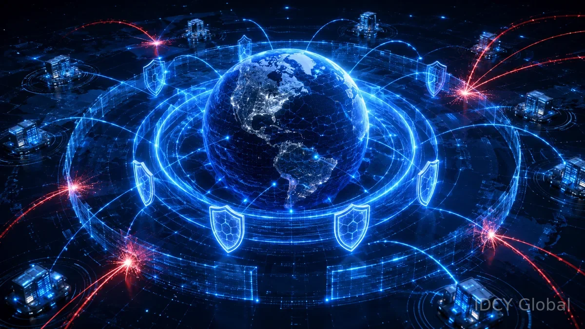 美国高防服务器与DDoS网络安全防护场景示意图