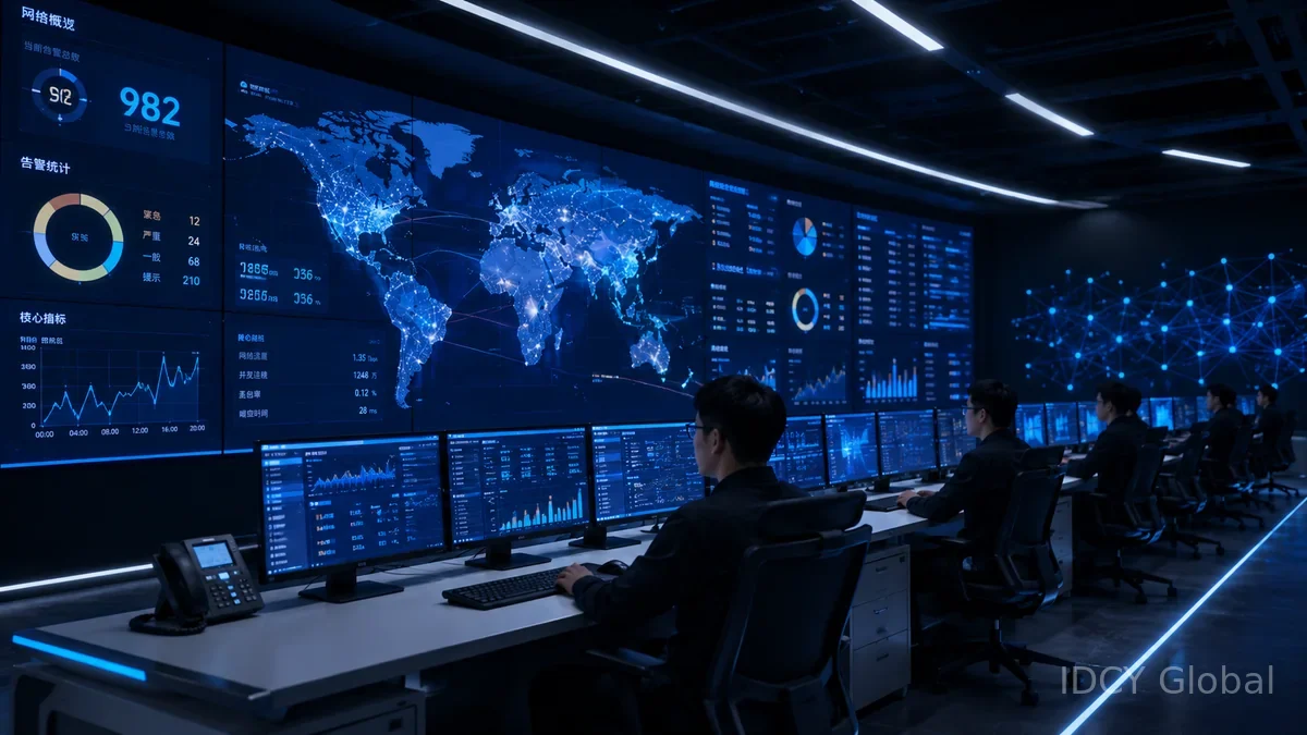 NOC网络运营中心与基础设施监控场景示意图